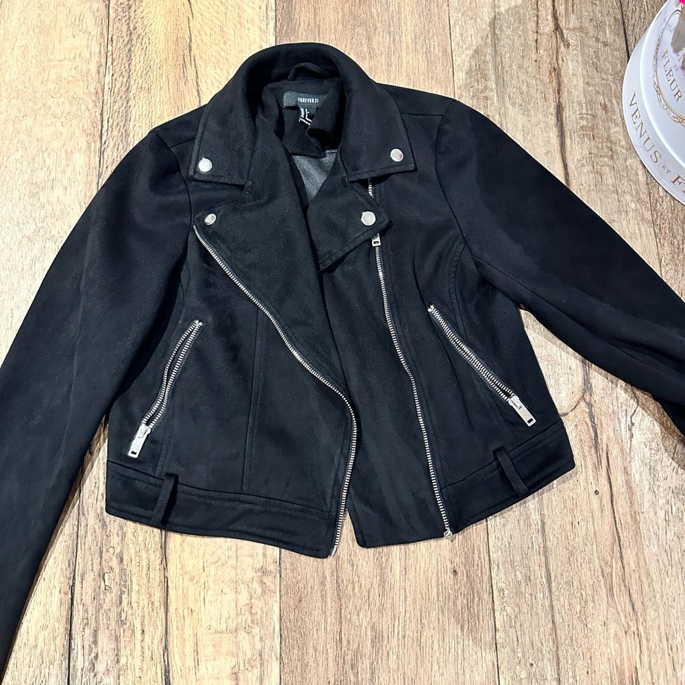 FOREVER 21 | Suede Zippered Jacket